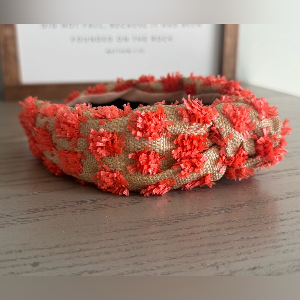Orange burlap Textured Headband